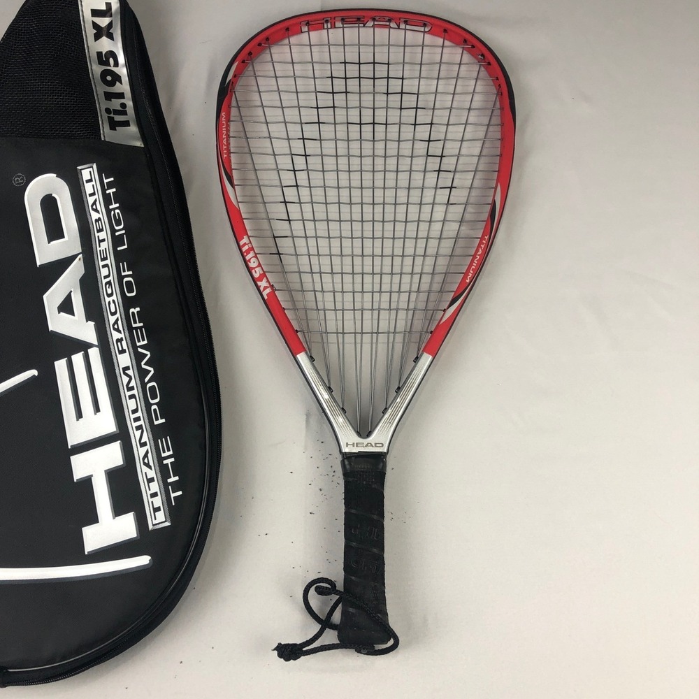 Head Ti.195 XL Titanium Racquetball Racquet with Case, Tight strings, Poor Grip